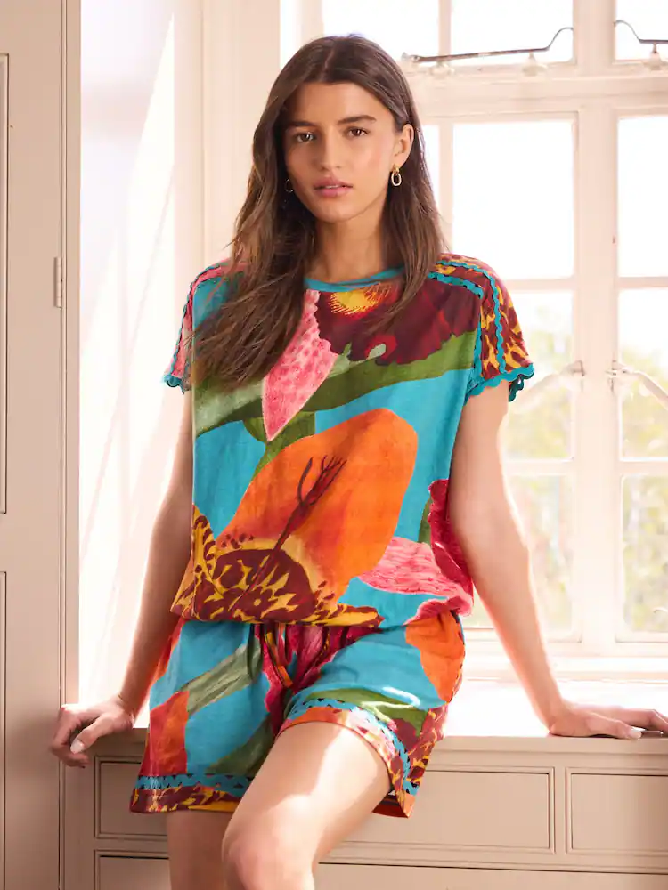 Kew Collection Turquoise Blue Short Sleeve Bubblehem