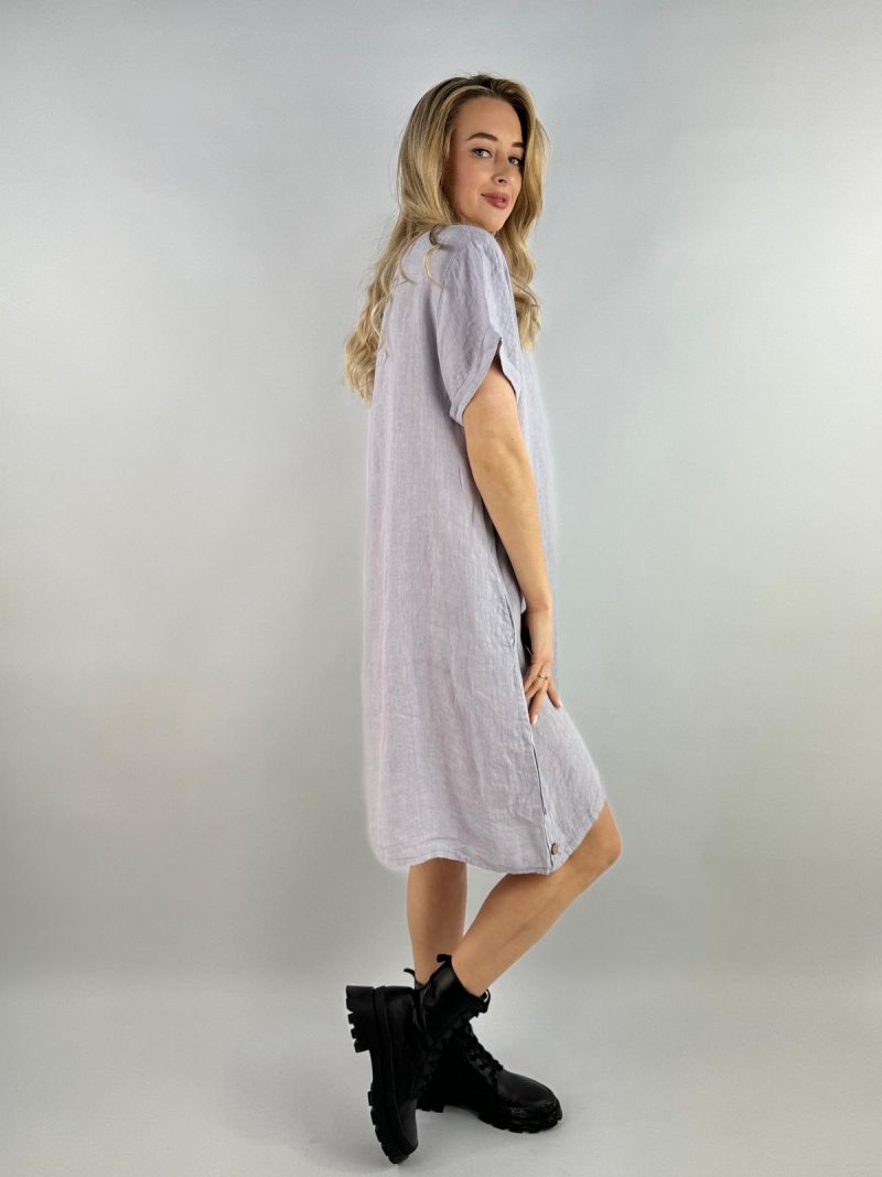 Lavender Linen Tunic Dress – Made in Italy